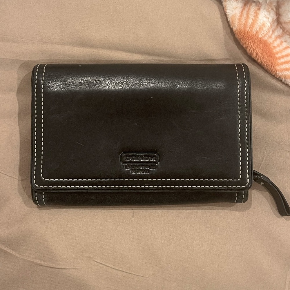 Vintage Coach Black Leather Wallet